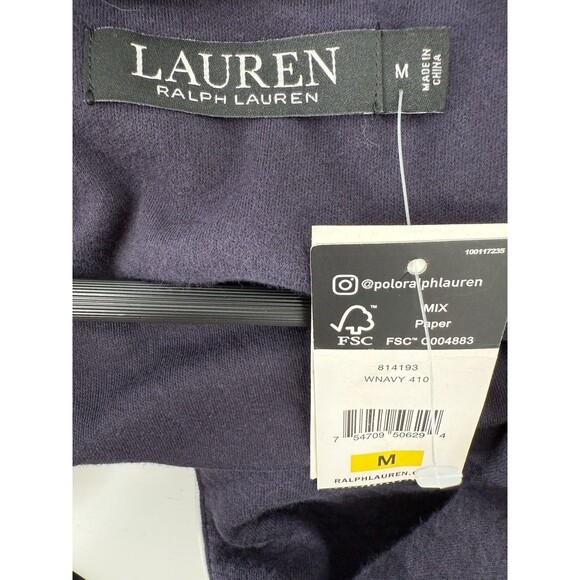 NEW W TAGS Black Label Ralph Lauren Navy Blue Shawl Collar Bath Robe Soft MEDIUM - Picture 3 of 16